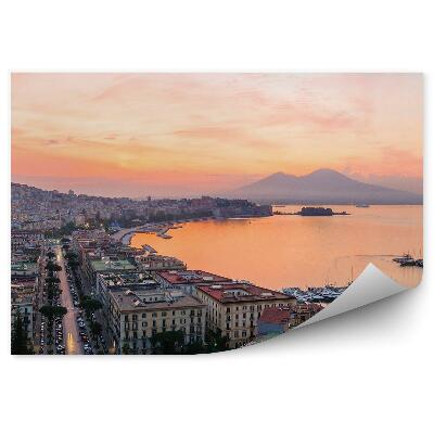 Fototapeta Budynki ocean morze łodzie góry drzewa neapol włochy