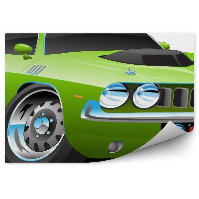 Okleina ścienna Amerykańskie zielone auto sportowe grafika