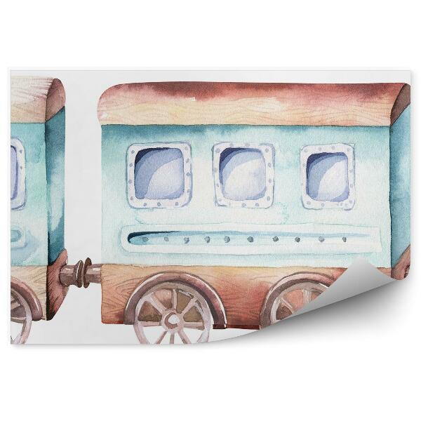 Fototapeta Stary zabawkowy pociąg na białym tle