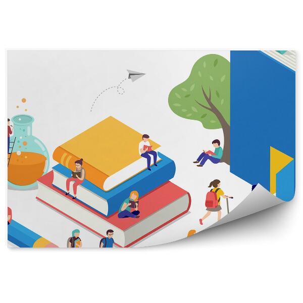 Okleina ścienna Książki nauka szkoła dzieci edukacja