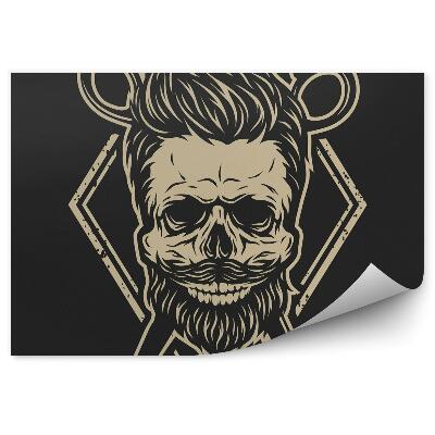 Fototapeta Czaszka z brodą i stylowe fryzury