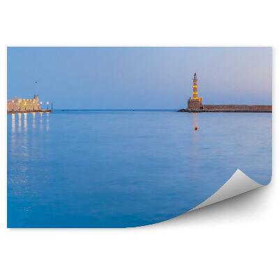 Fototapeta Panoramiczny widok port latarnia morska ocean budynki niebo