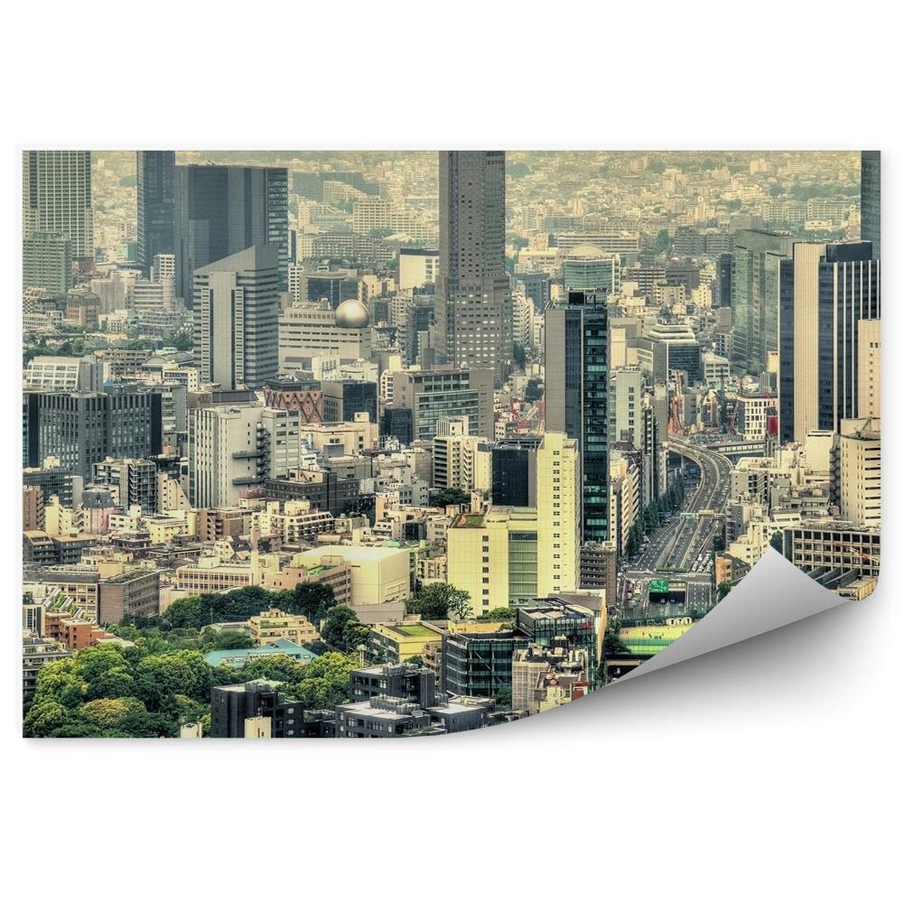 Okleina na ścianę widok z lotu ptaka Tokio Japonia