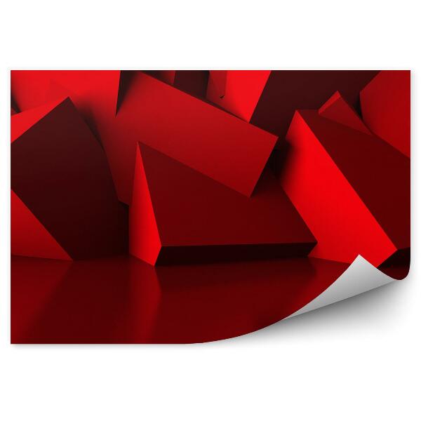 Okleina ścienna Czerwone kształty wzór