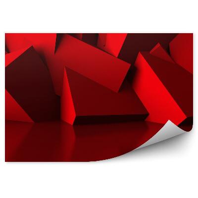 Okleina ścienna Czerwone kształty wzór