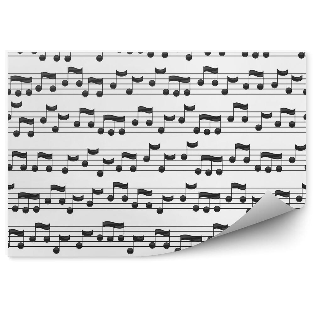 Fototapeta Muzyka wzór pięciolini nuty 