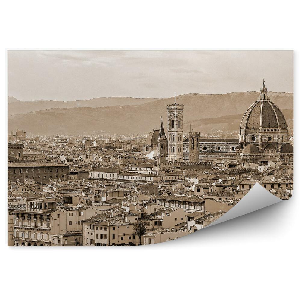 Fototapeta sepia Florencja z lotu ptaków