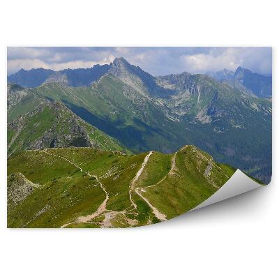 Okleina na ścianę Góry tatry ludzie niebo chmury