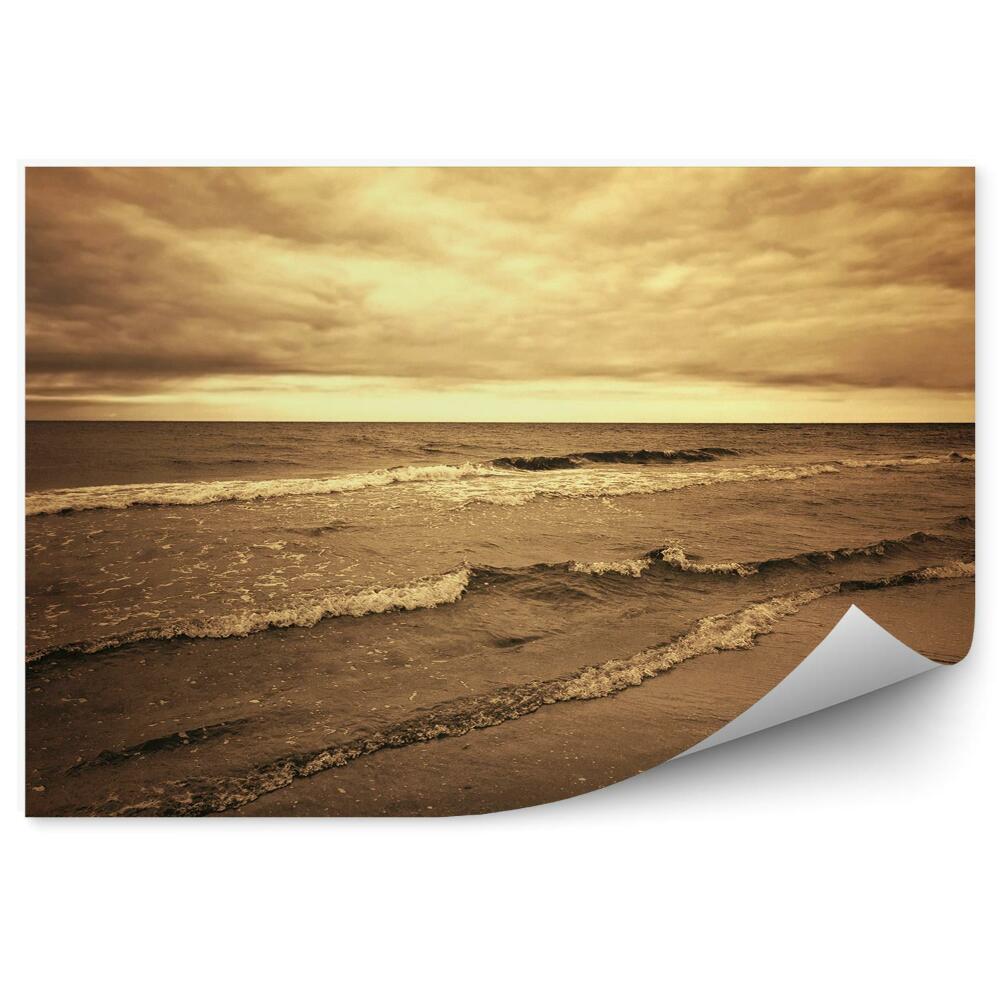 Fototapeta Zachód słońca fale morze ocean niebo chmury