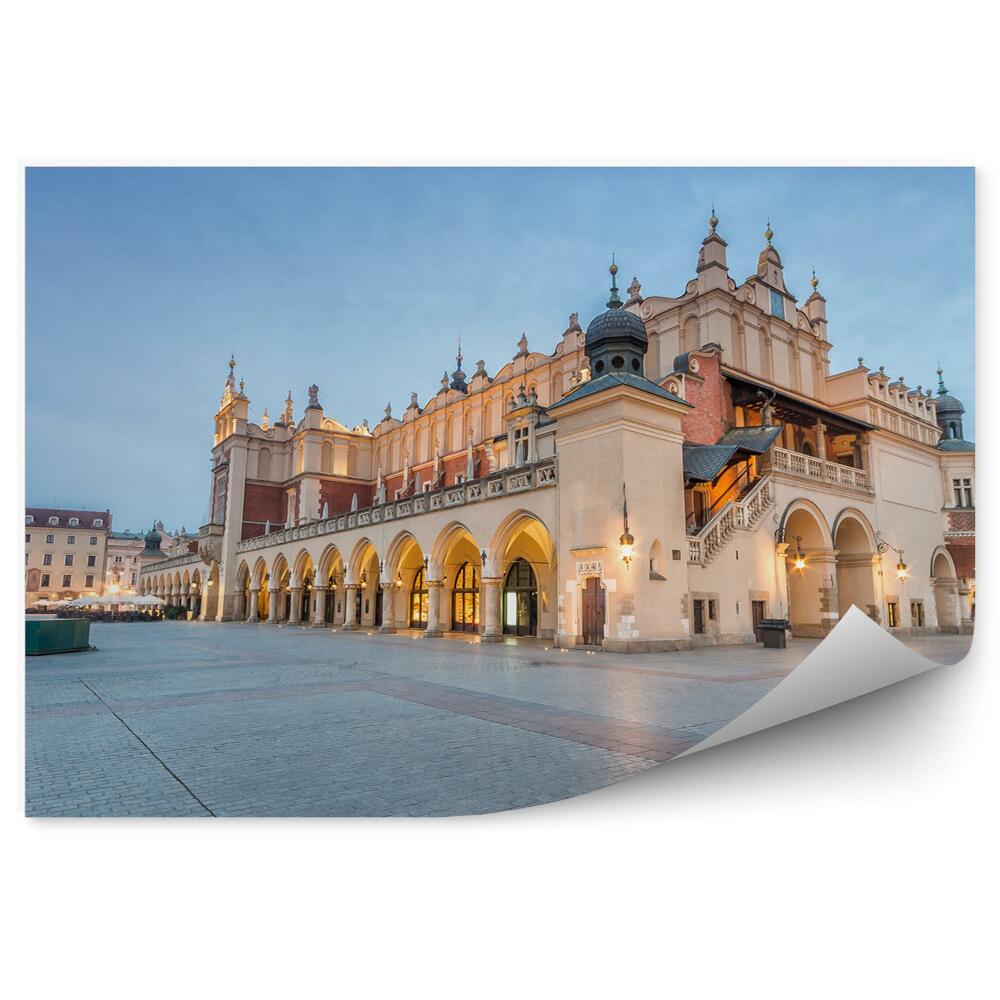 Fototapeta na ścianę Sukiennice Kraków światła rynek budynki niebo