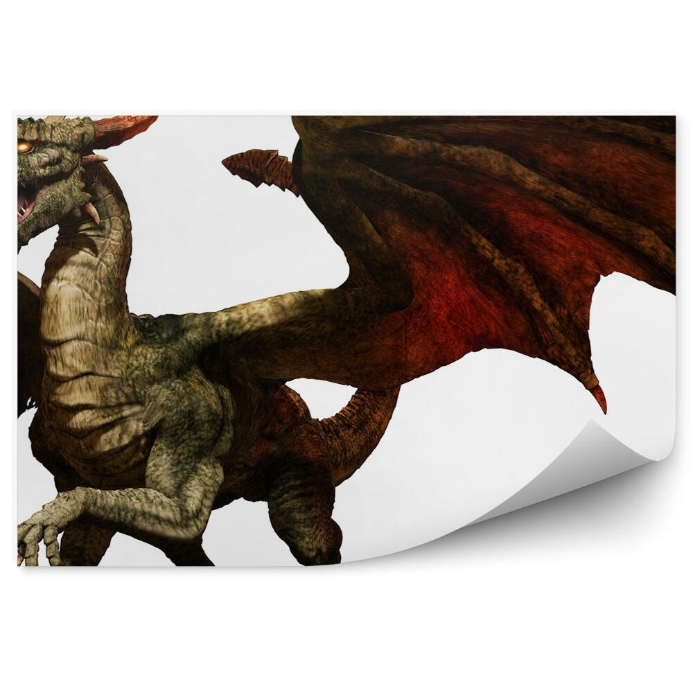 Fototapeta Zielono - czerwony smok