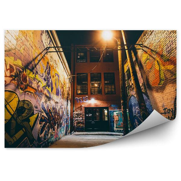 Okleina na ścianę Budynek ulica graffiti cegła