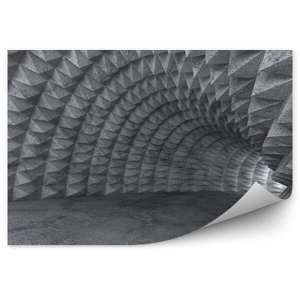 Okleina na ścianę Beton trójkąty tunel 3d
