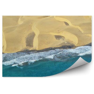 Fototapeta Widok z lotu ptaka ocean fale plaża piasek maspalomas