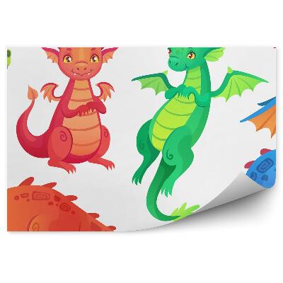 Fototapeta Grupa kolorowych smoków