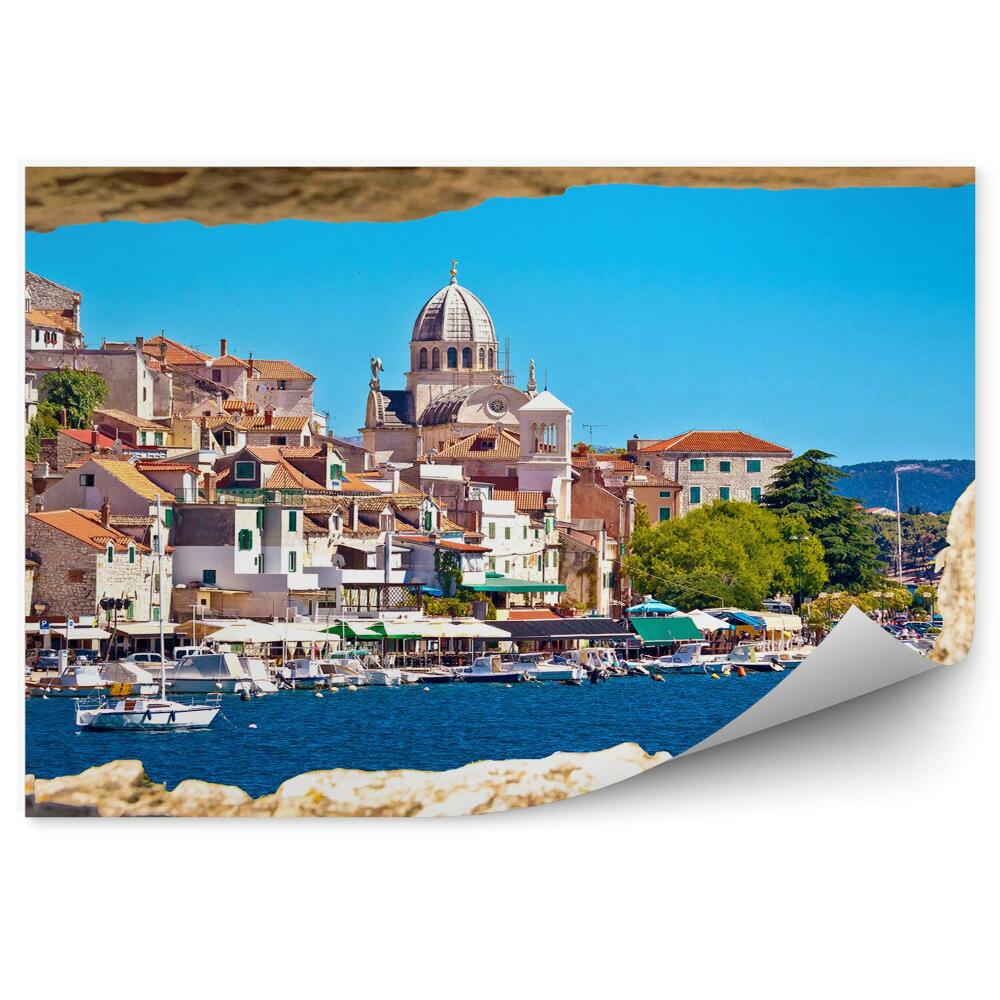 Fototapeta na ścianę Widok z kamiennego miasta na nadmorskie miasteczko