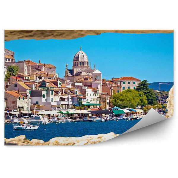 Fototapeta na ścianę Widok z kamiennego miasta na nadmorskie miasteczko