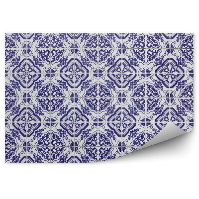 Okleina ścienna Wzór płytki ceramiczne białe tło niebieska abstrakcja