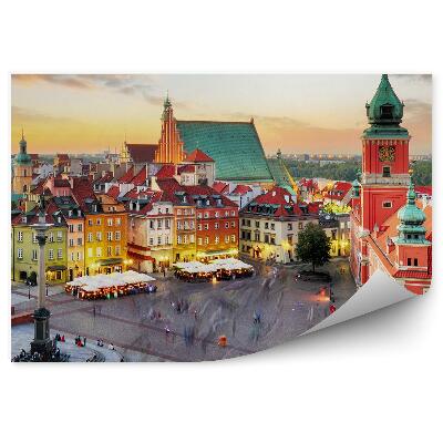 Okleina na ścianę panorama Starego Miasta Warszawa zachód słońca