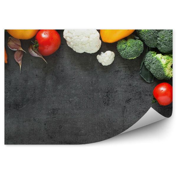 Okleina na ścianę Kompozycja świeżych warzyw zdrowa żywność