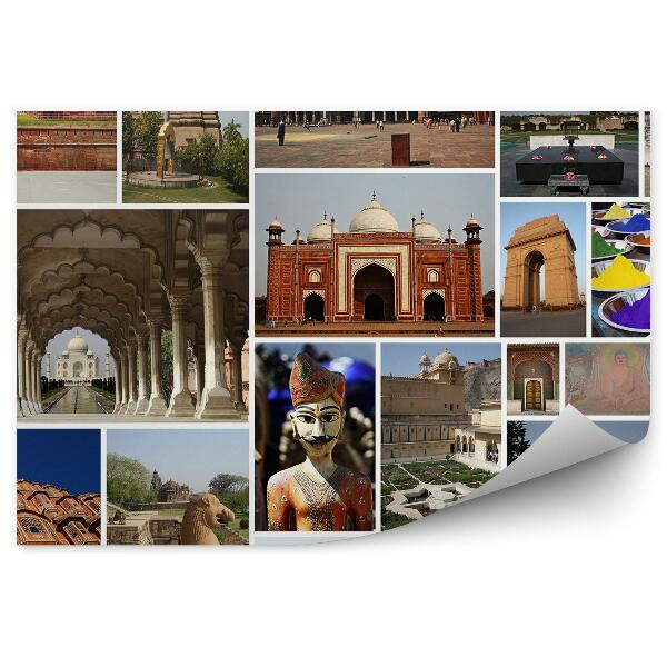 Fototapeta Indie kolaż architektura budynki przyprawy kultura