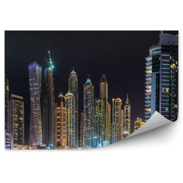 Okleina ścienna Nocna panorama zatoka światła budownictwo