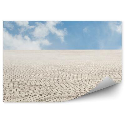 Fototapeta Wzorzyste płytki chodnikowe niebo chmury