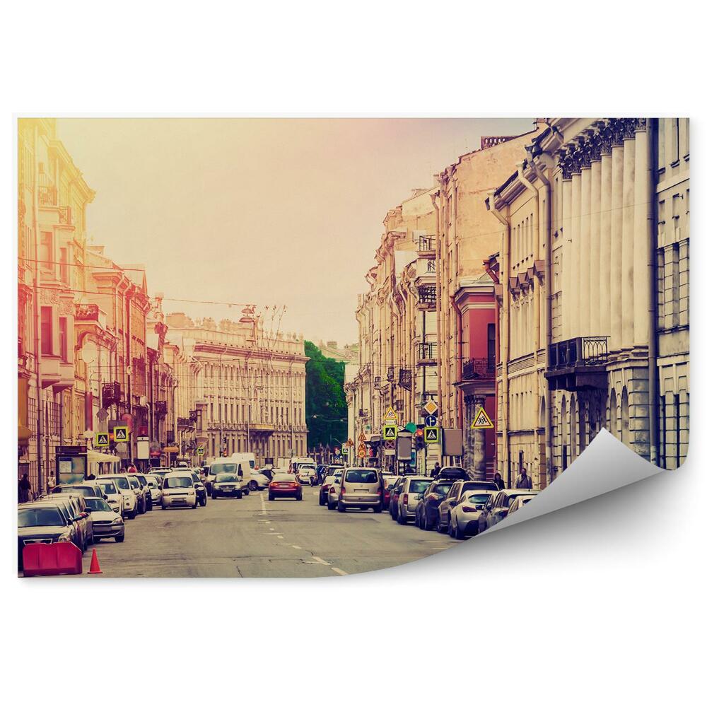 Okleina na ścianę Ulice miasta rosja kolorowe światła