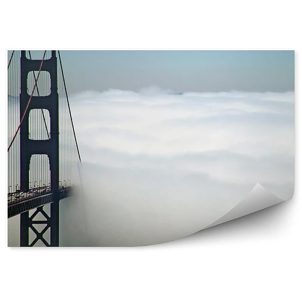 Okleina ścienna Mgła golden gate most samochody ocean san francisco góry