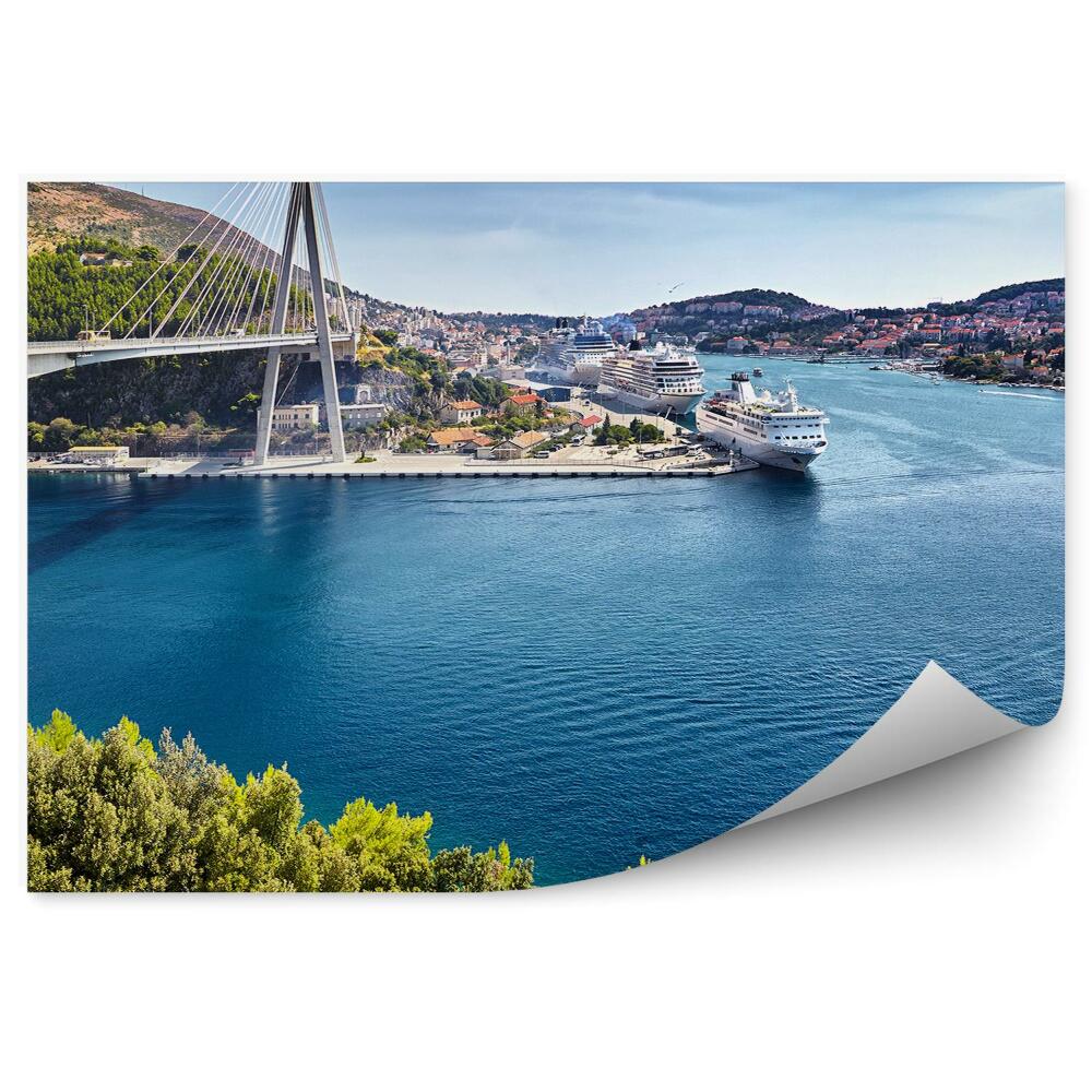 Fototapeta na ścianę Most port statki miasto architektura