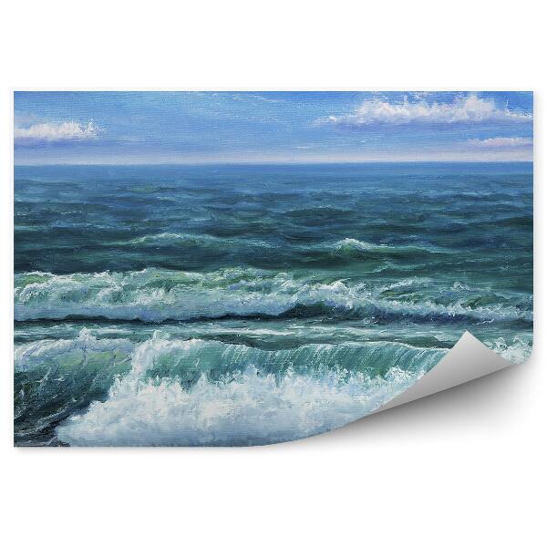 Fototapeta Ocean fale niebo chmury