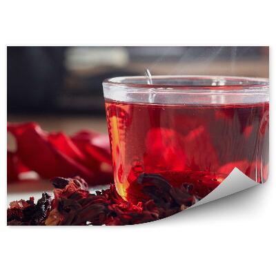 Fototapeta Herbata hibiskus susz filiżanka zaparzacz