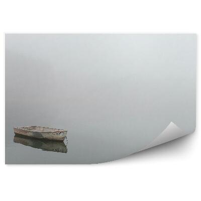 Okleina ścienna Łódź woda niebo drzewa mgła