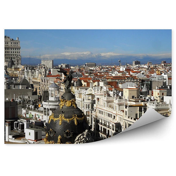 Fototapeta Panorama miasta madryt chmury architektura