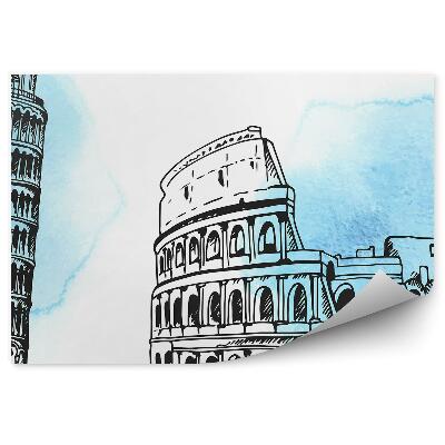 Okleina ścienna Wieża w pizie koloseum rysunek