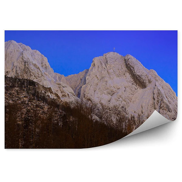 Okleina na ścianę Giewont widok drzewa iglaste tatry