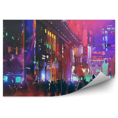 Okleina na ścianę Ludzie miasto spacer sci-fi