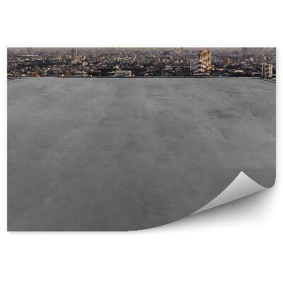 Okleina ścienna Widok na miasto wieżowce taras na budynku