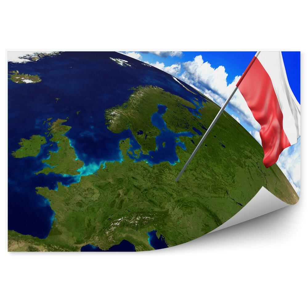 Fototapeta na ścianę Polska w europie flaga