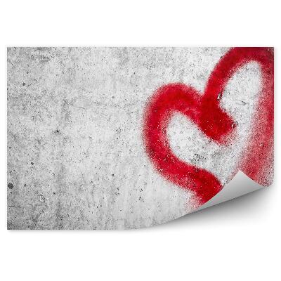 Fotopeta Mur ściana graffiti czerwone serce