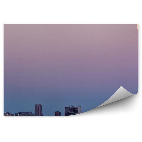 Fototapeta Budynki miasto madryt drzewa księżyc niebo