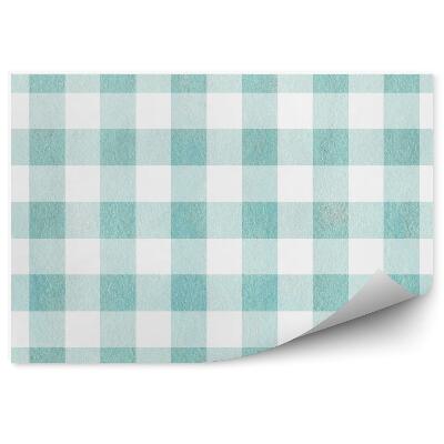 Fototapeta Zielone linie kratka kostki białe tło