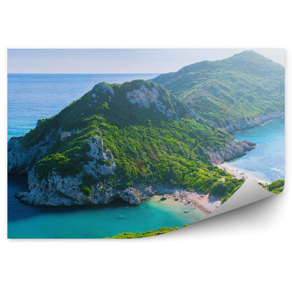 Fototapeta Panoramiczny krajobraz góry skały zieleń rośliny niebo chmury