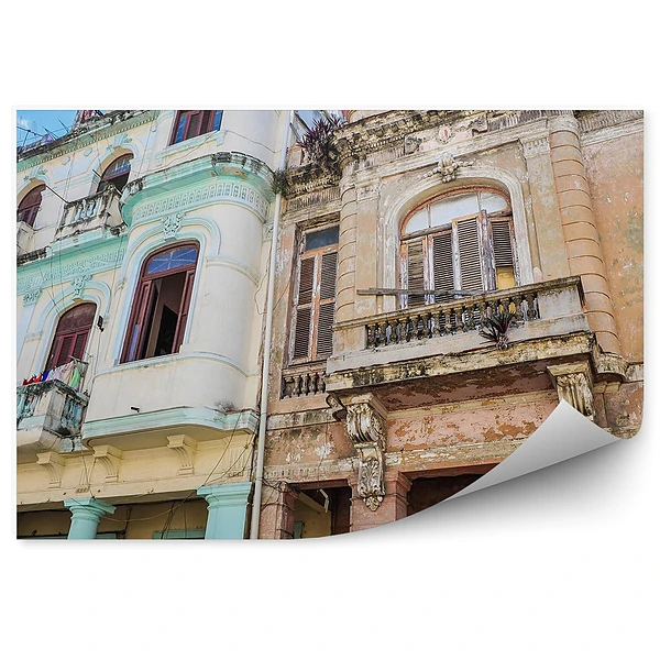 Okleina ścienna Architektura budynki okiennice kuba