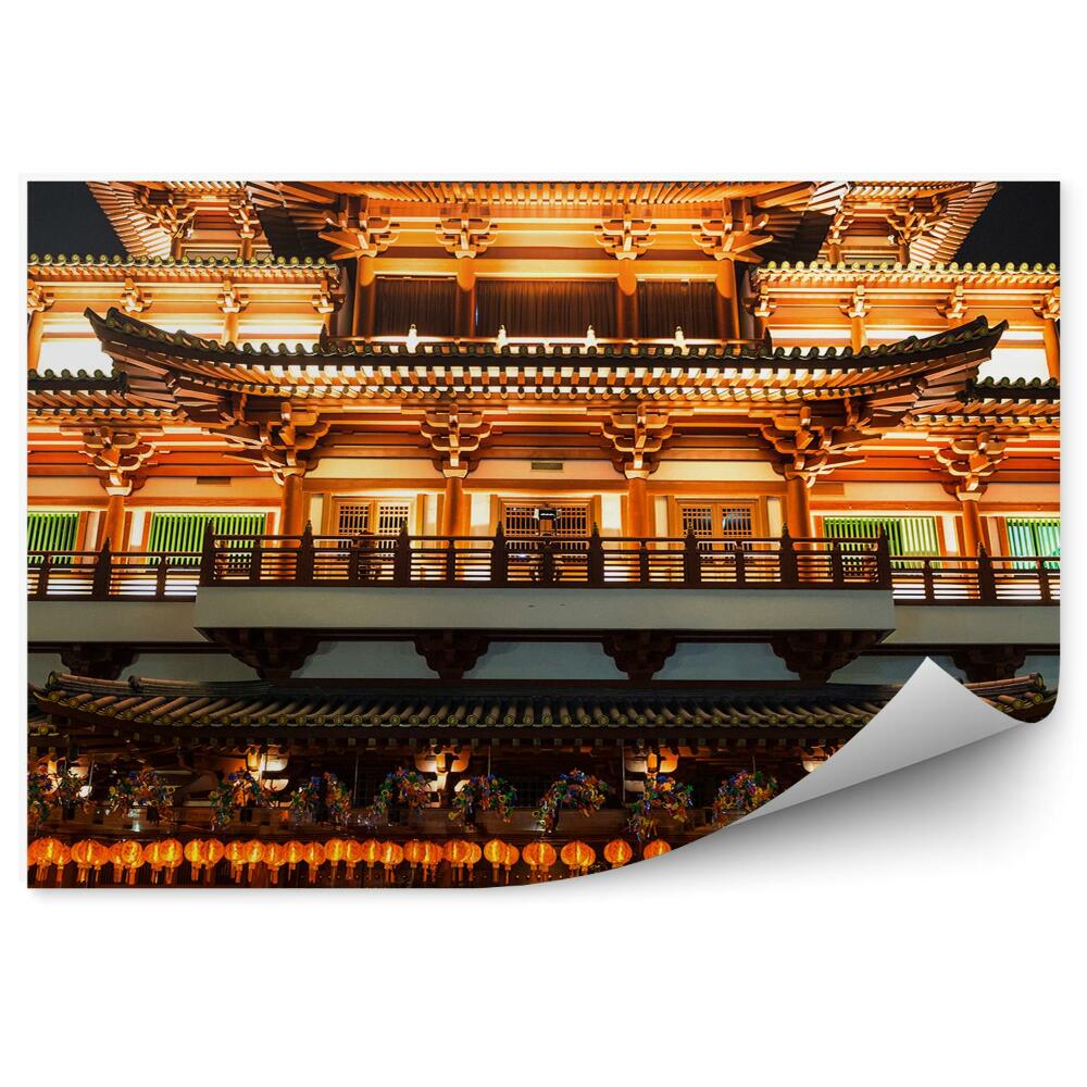 Okleina na ścianę widok z lotu ptaka Singapur niebo chmury