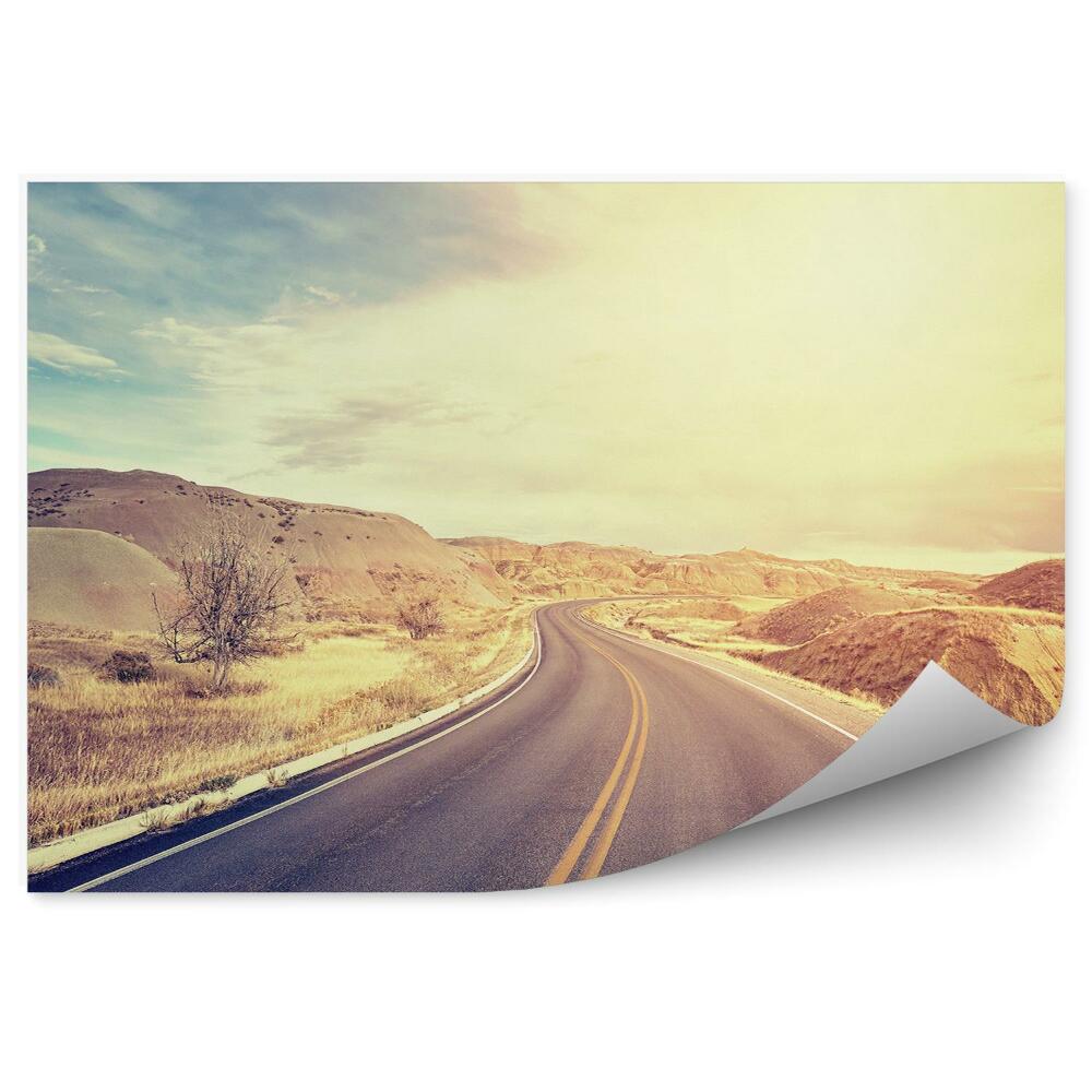 Okleina na ścianę Autostrada na pustyni o zachodzie słońca