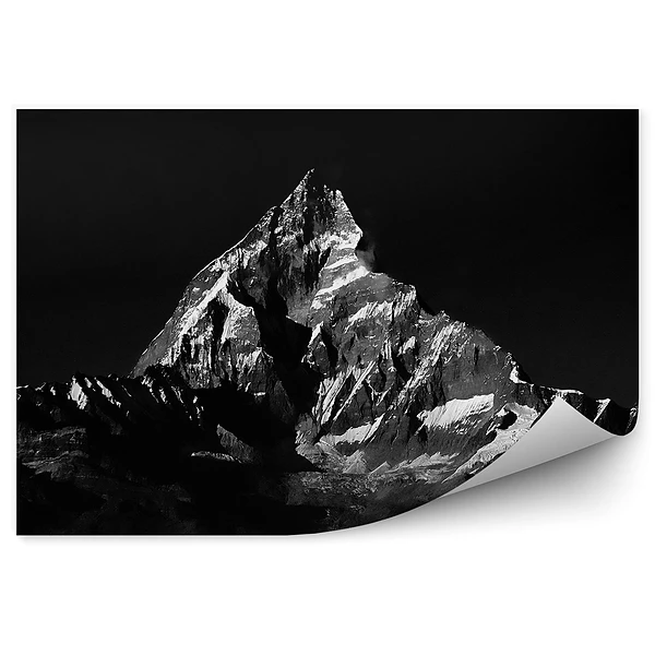 Okleina na ścianę Machhaphuchhare szczyt w masywie annapurny himalaje noc