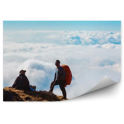 Okleina na ścianę Turyści chmury góry himalaje mgła