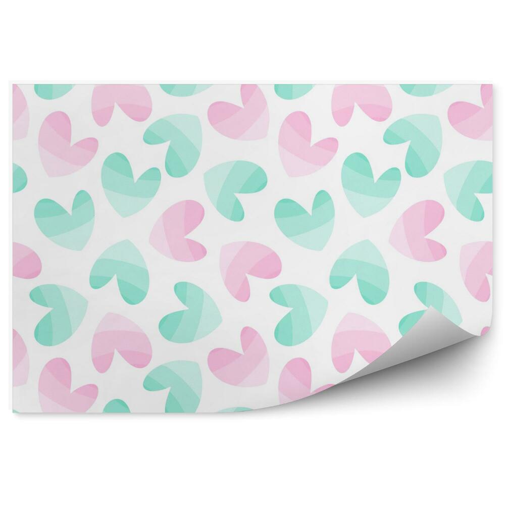 Fototapeta Niebieskie i różowe serduszka