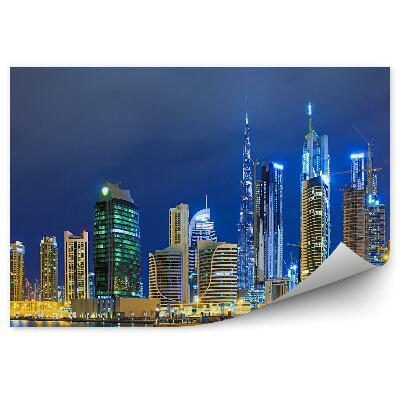 Fototapeta Wieżowce ocean morze budynki noc światła